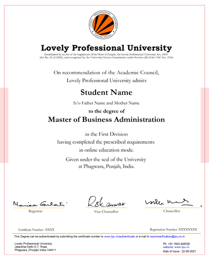 Master of Business Administration